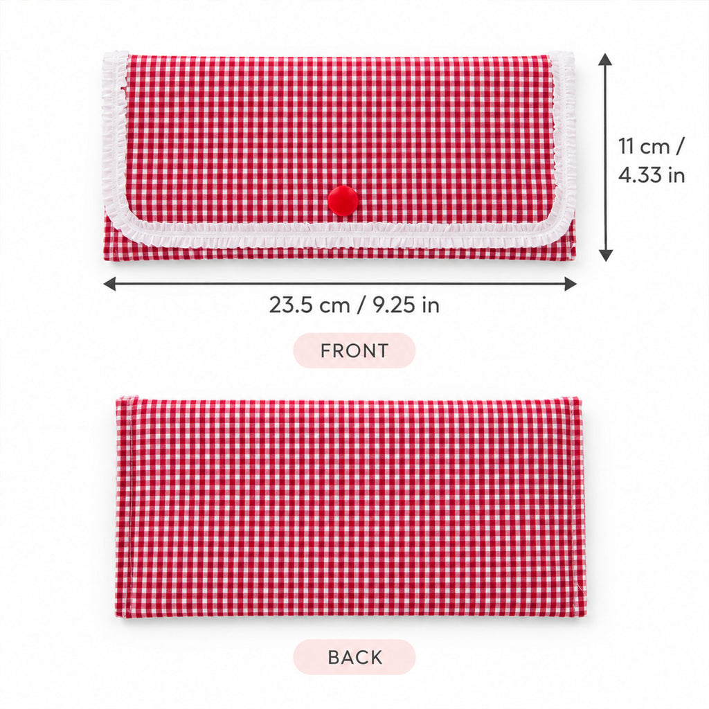 Red Gingham Ruffle Clutch Sewing Pattern