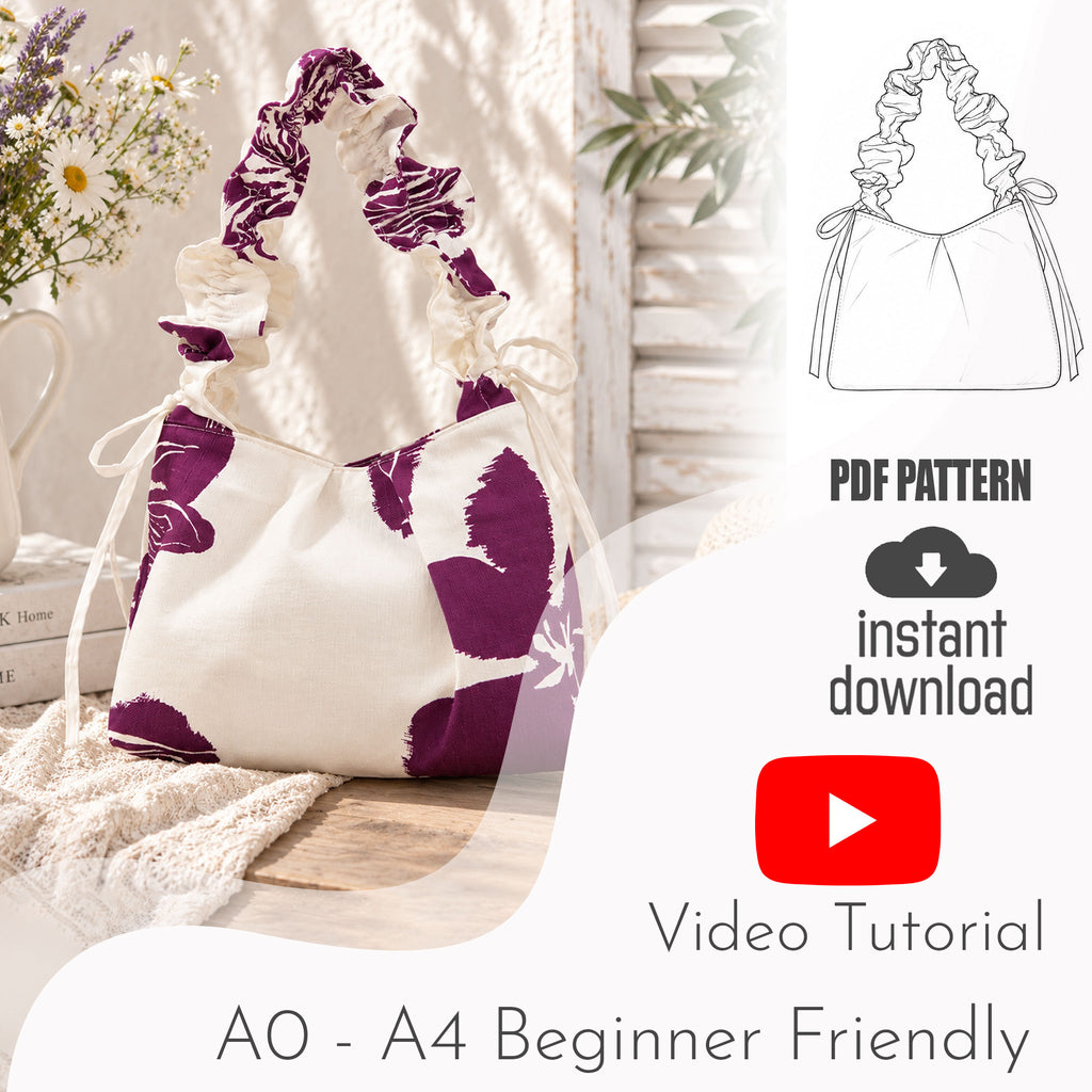 Ruched Handle Bag Sewing Pattern