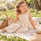 Girls Peplum Top & Wide Leg Pants Sewing Pattern PDF
