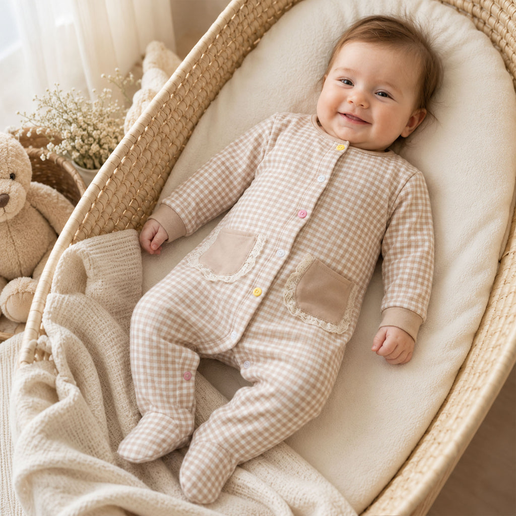 Baby Gingham Footed Romper