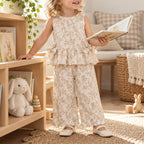 Girls Peplum Top & Wide Leg Pants Sewing Pattern PDF
