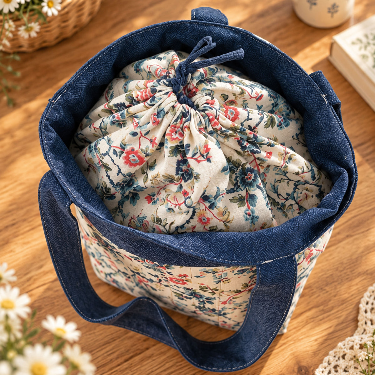 Drawstring Tote Bag Sewing Pattern