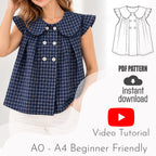 Peter Pan Collar Top Sewing Pattern