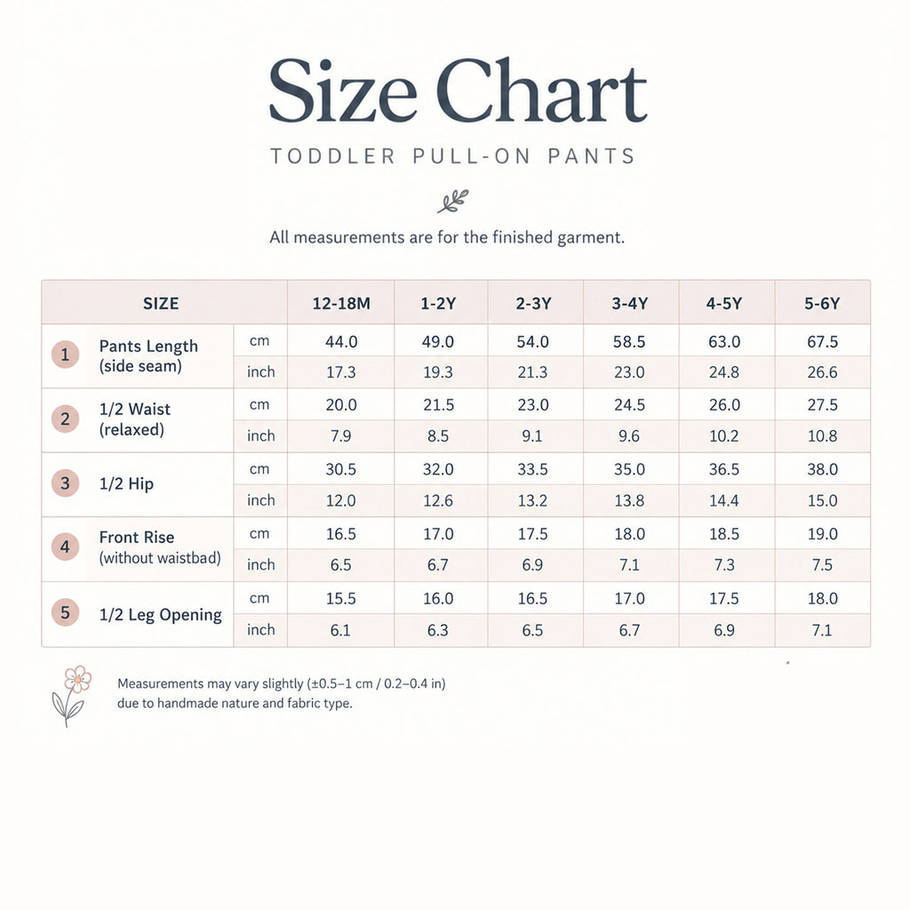 Toddler Pull-On Pants Sewing Pattern