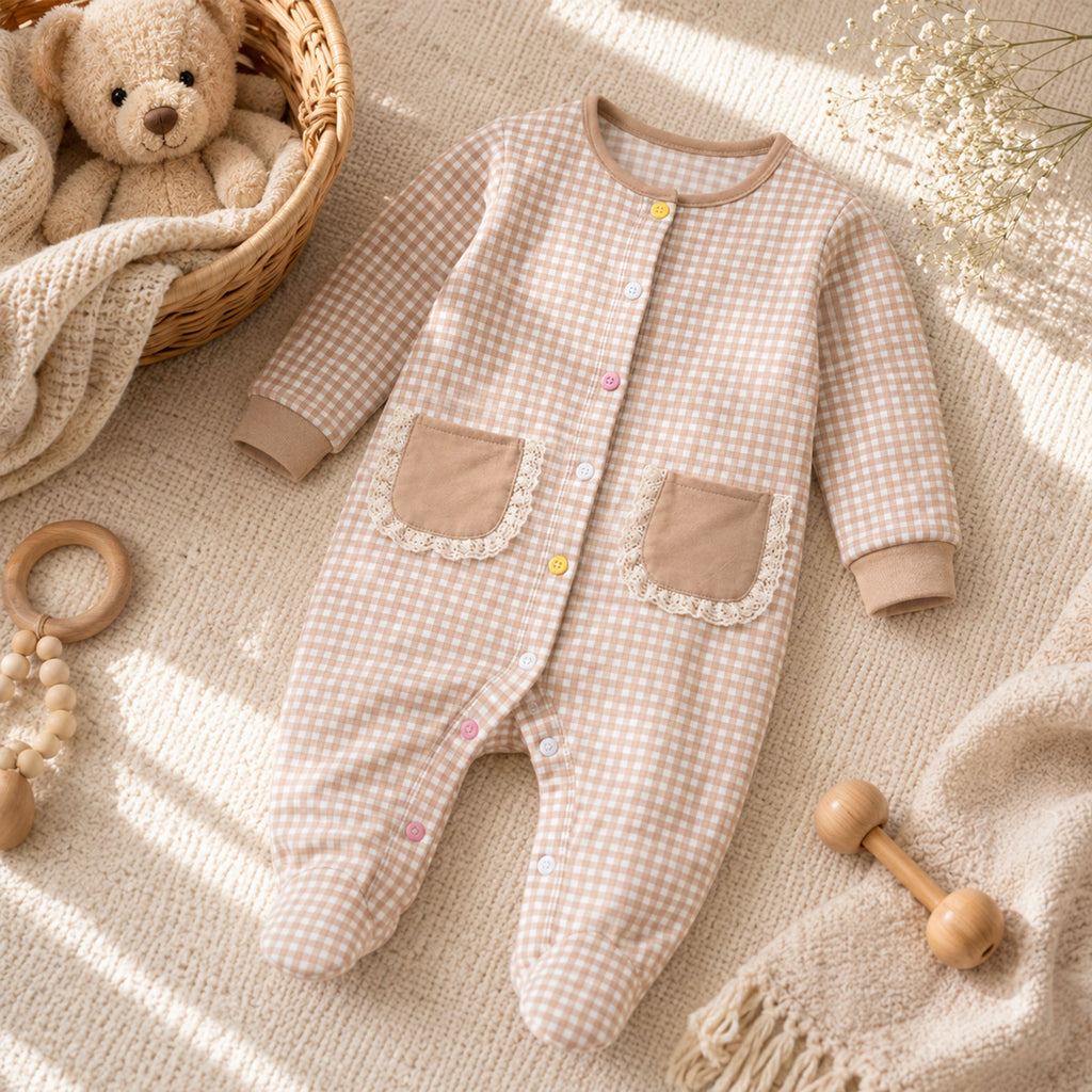 Baby Gingham Footed Romper