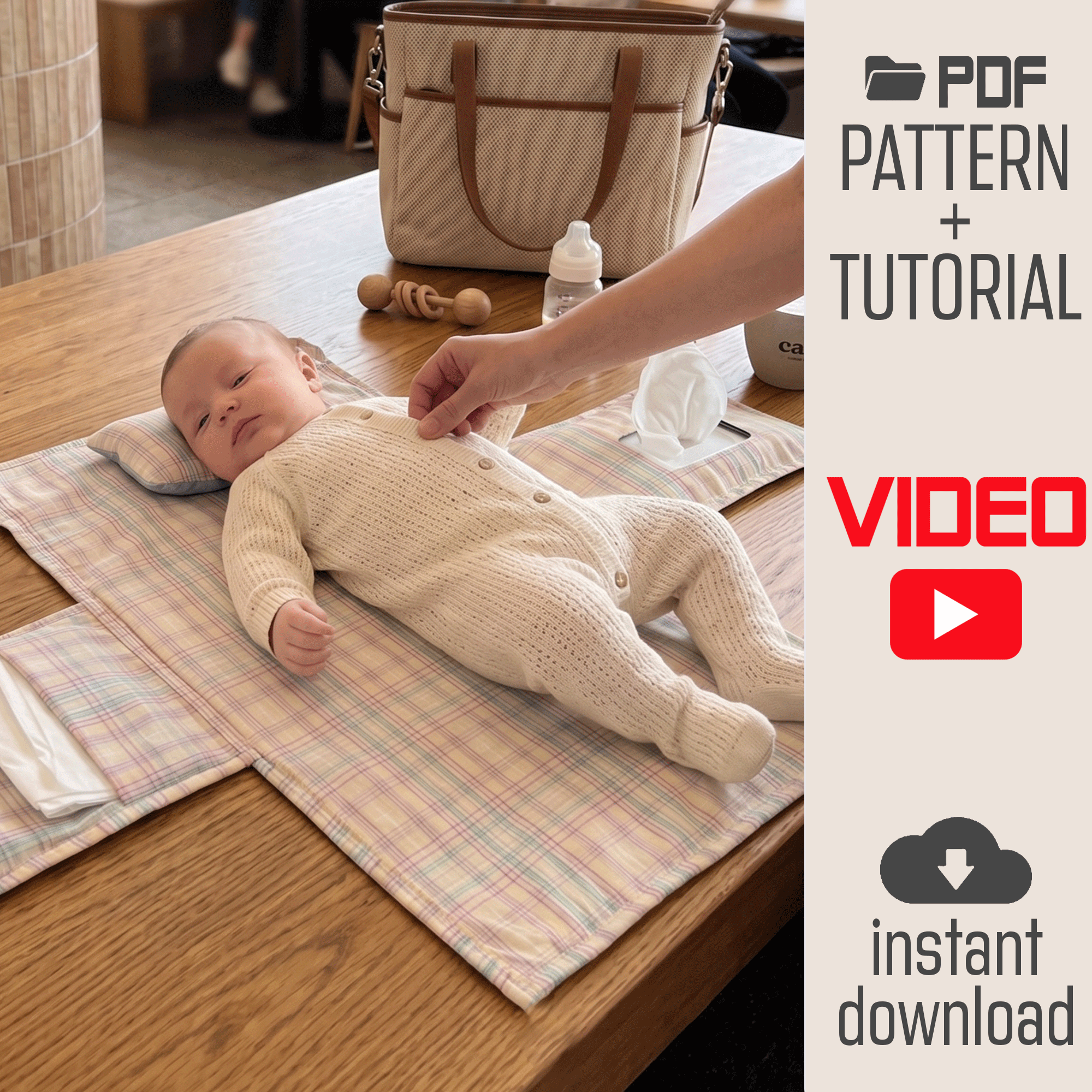 Baby Changing Mat Sewing Pattern PDF