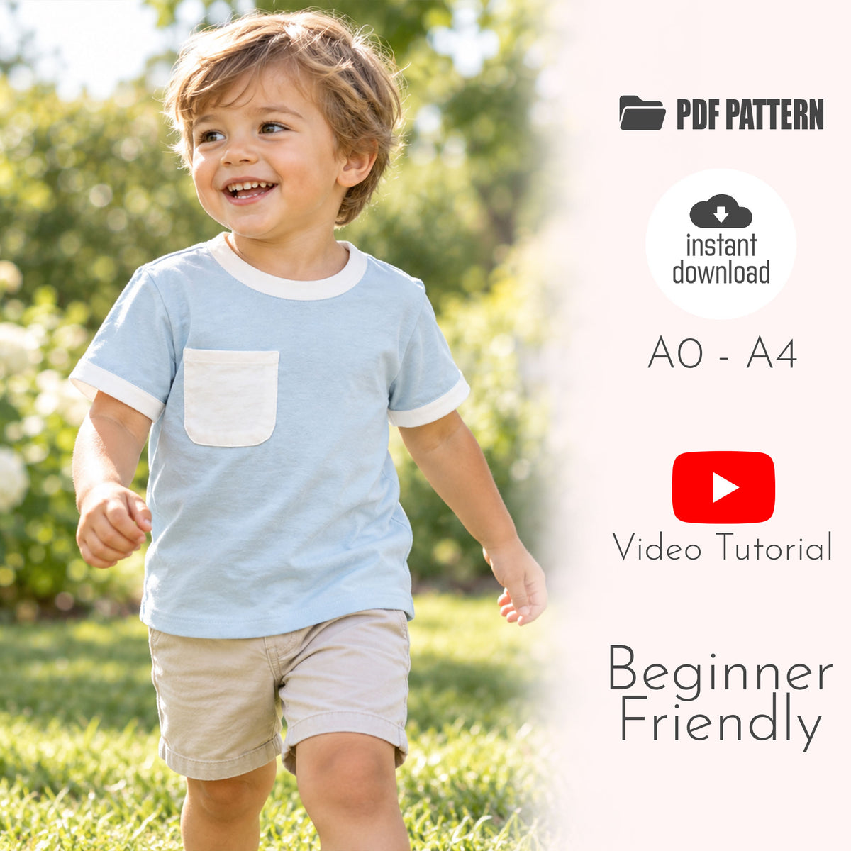 Kids Ringer T-Shirt Sewing Pattern