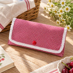 Red Gingham Ruffle Clutch Sewing Pattern