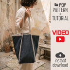 Piped Tote Bag Sewing Pattern PDF