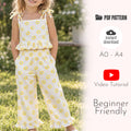 Girls Ruffle Top & Pants Sewing Pattern
