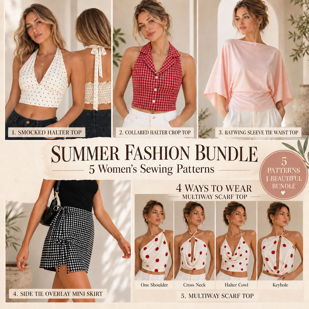 2 Halter Top Sewing Pattern Bundle