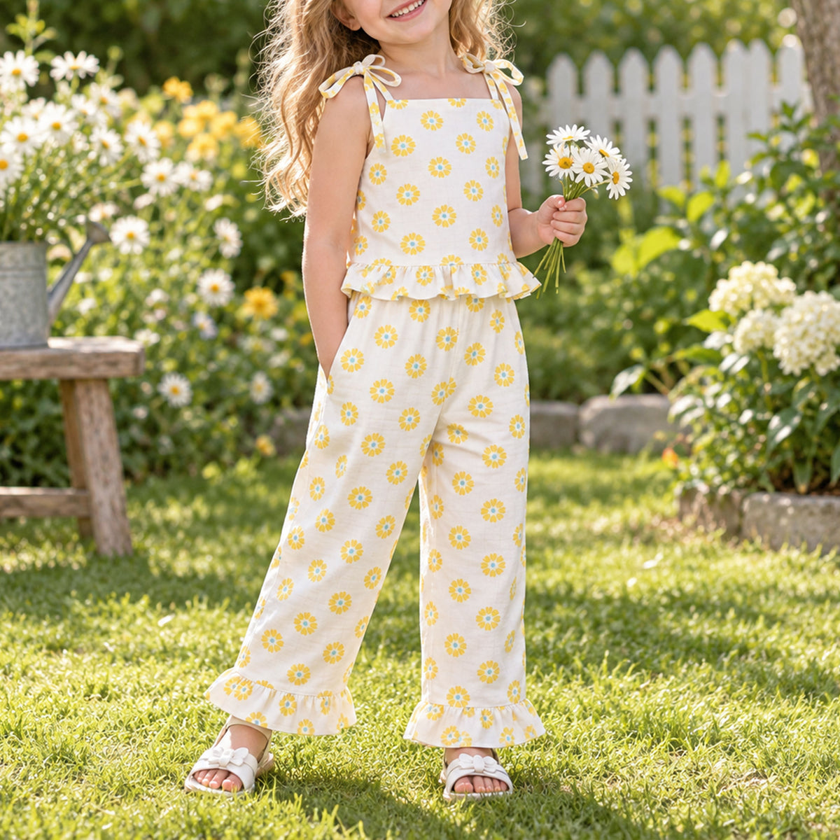Girls Ruffle Top & Pants Sewing Pattern