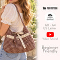 Gingham Ruffle Bow Shoulder Bag Sewing Pattern