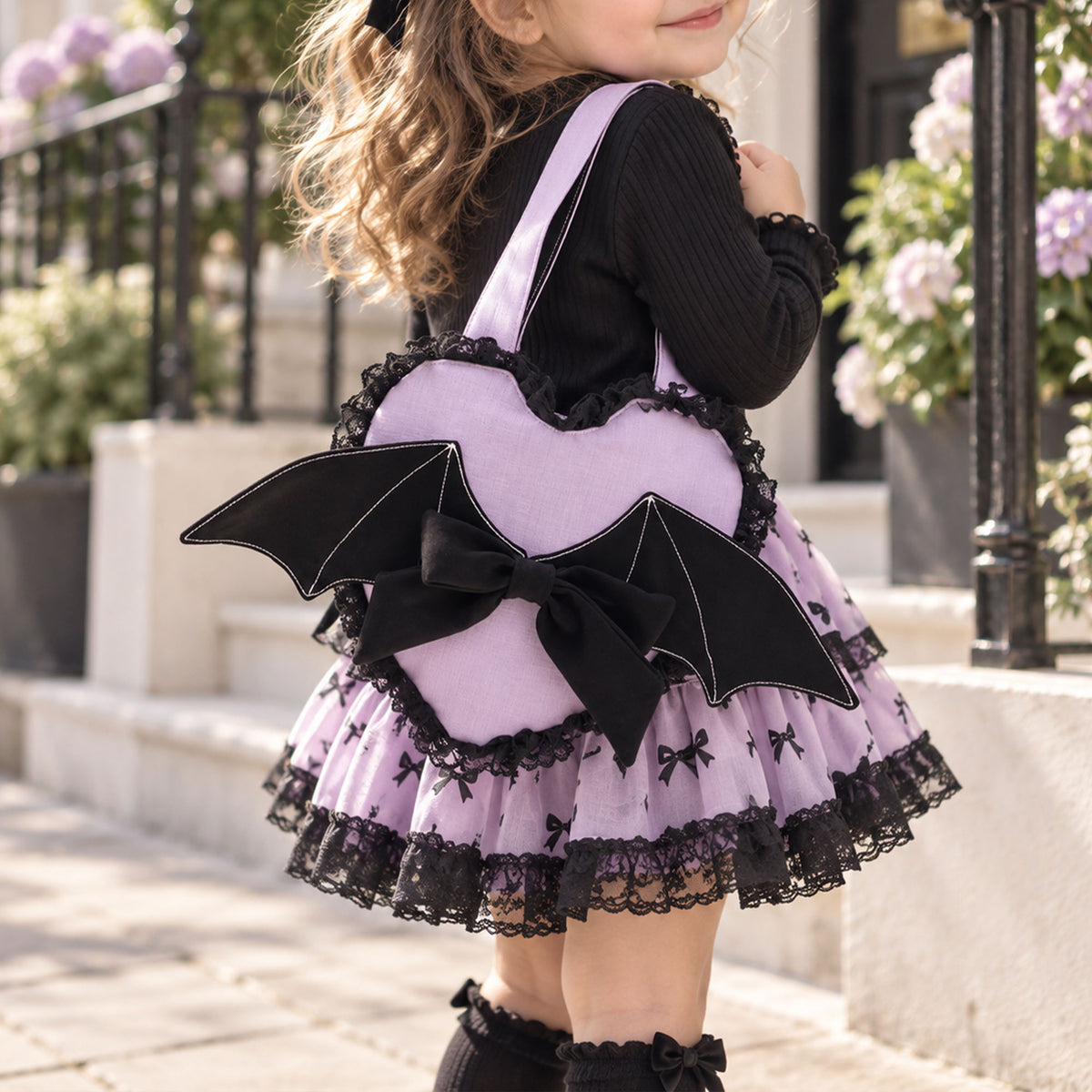 Lilac Bat Heart Bag Sewing Pattern