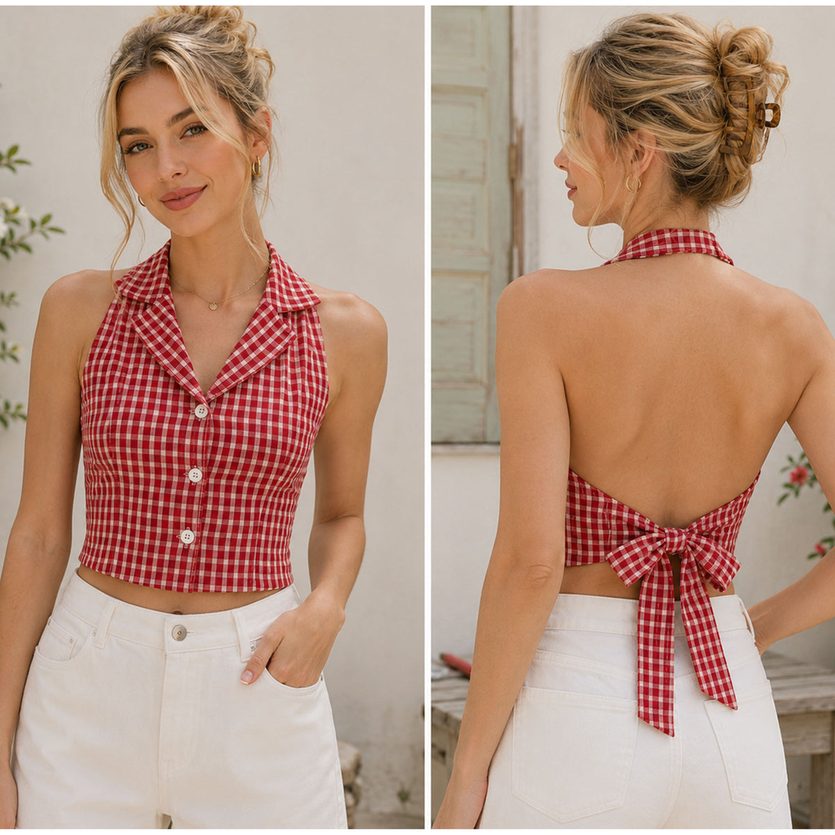 Back Tie Halter Vest Top Sewing Pattern