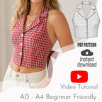 Back Tie Halter Vest Top Sewing Pattern