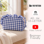 Quilted Ruffle Pouch Sewing Pattern PDF