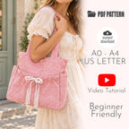 Ruffle Bow Tote Bag Sewing Pattern PDF