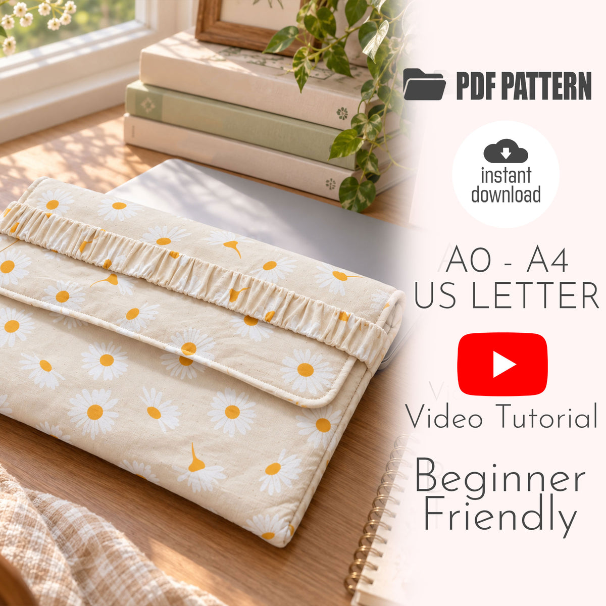 Daisy Ruffle Laptop Sleeve Sewing Pattern