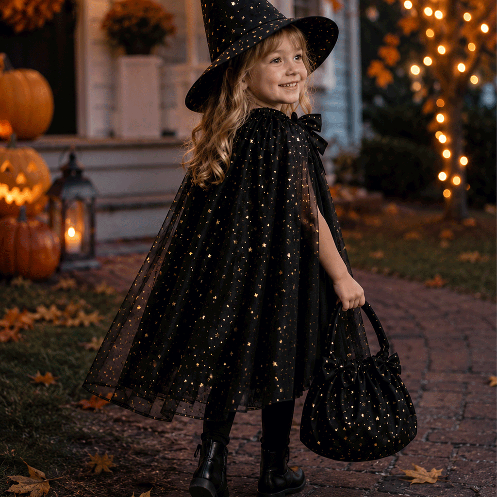 Halloween Witch Cape Hat Bag Sewing Pattern