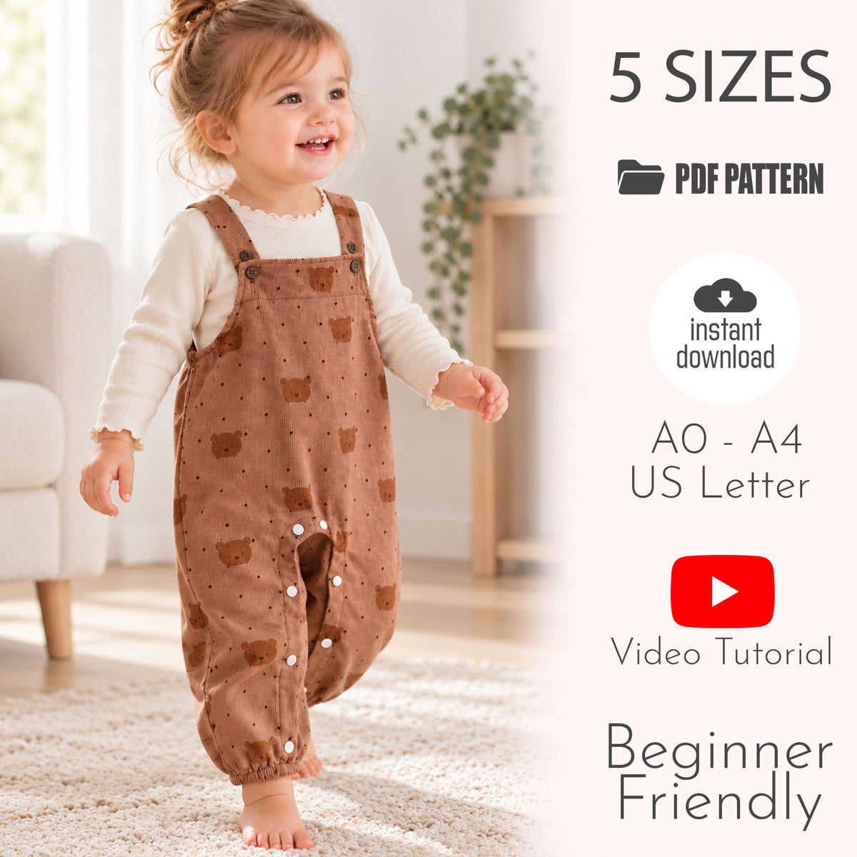 Baby Overall Romper Sewing Pattern