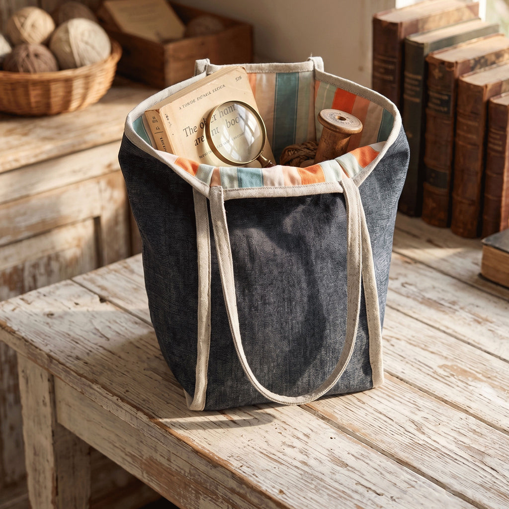 Piped Tote Bag Sewing Pattern PDF