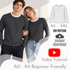Unisex Long Sleeve Tee Sewing Pattern