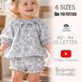 Baby Blouse and Bloomers Sewing Pattern PDF