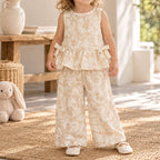 Girls Peplum Top & Wide Leg Pants Sewing Pattern PDF