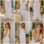 V Neck Tie Back Maxi Dress Sewing Pattern