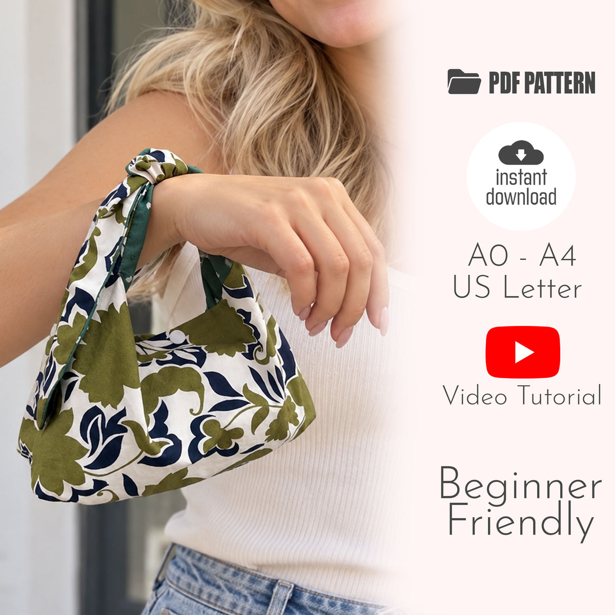 Bandana Knotted Handle Mini Bag Sewing Pattern
