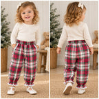 Toddler Ruffle Plaid Pants Sewing Pattern PDF