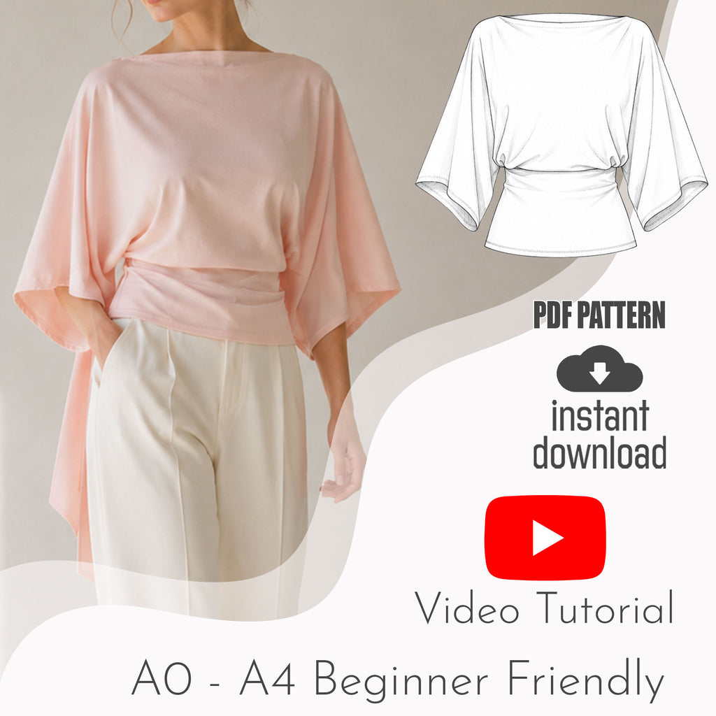 Batwing Sleeve Top Sewing Pattern