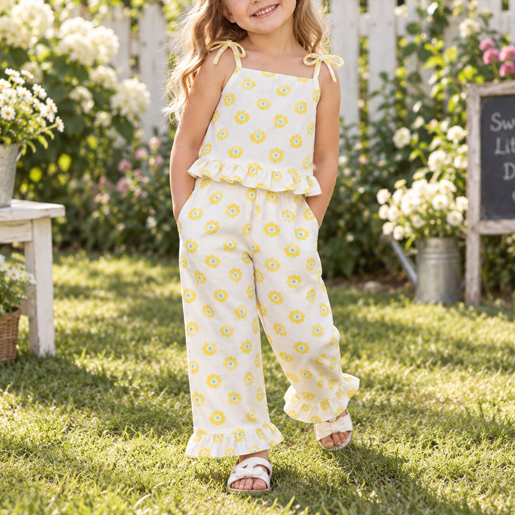 Girls Ruffle Top & Pants Sewing Pattern