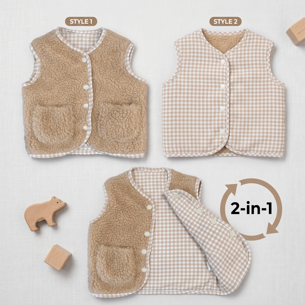 Reversible Kids Vest Sewing Pattern PDF