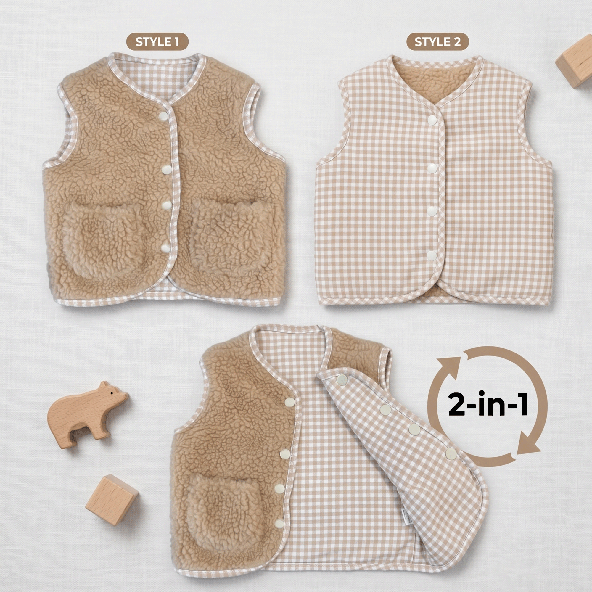 Reversible Kids Vest Sewing Pattern PDF