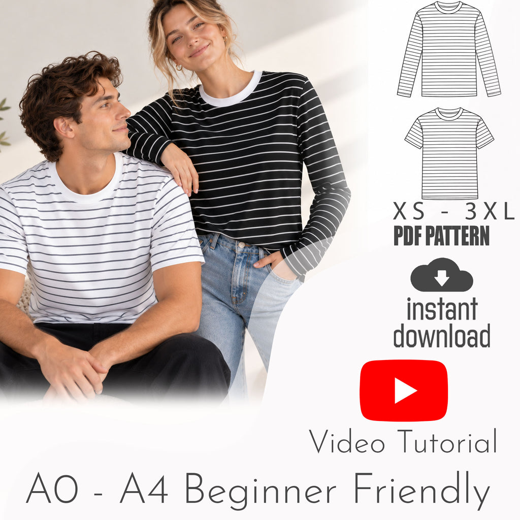 Unisex T Shirt Sewing Pattern Bundle