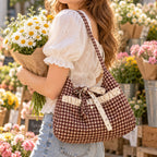 Gingham Ruffle Bow Shoulder Bag Sewing Pattern