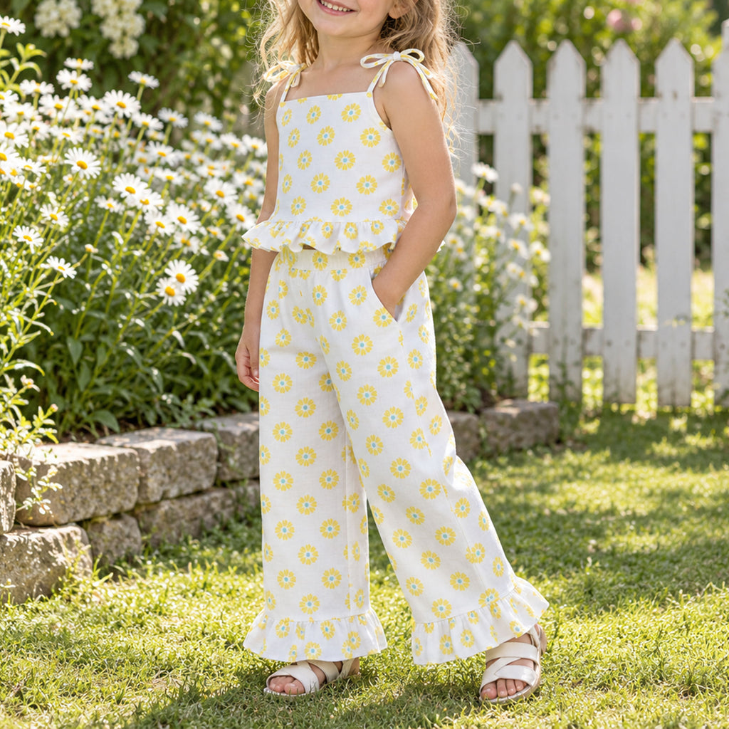 Girls Ruffle Top & Pants Sewing Pattern