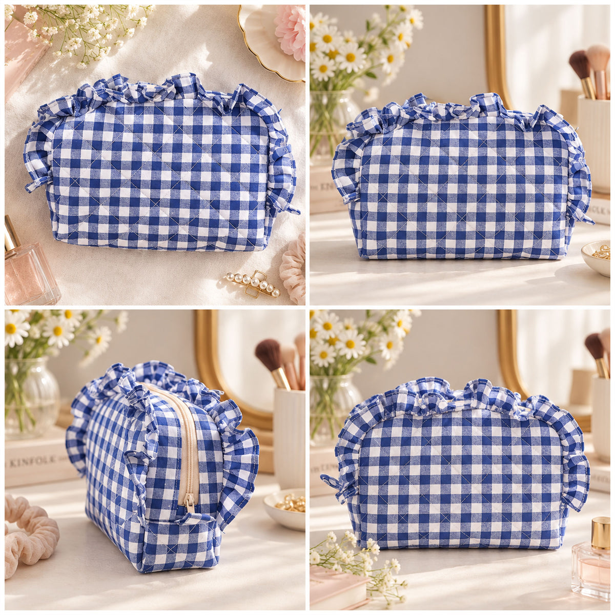 Quilted Ruffle Pouch Sewing Pattern PDF