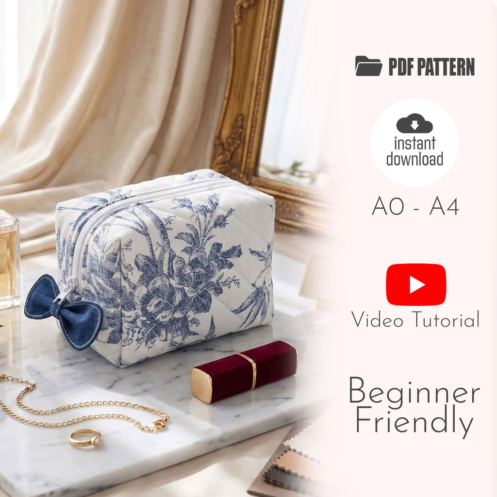 Boxy Makeup Bag Sewing Pattern