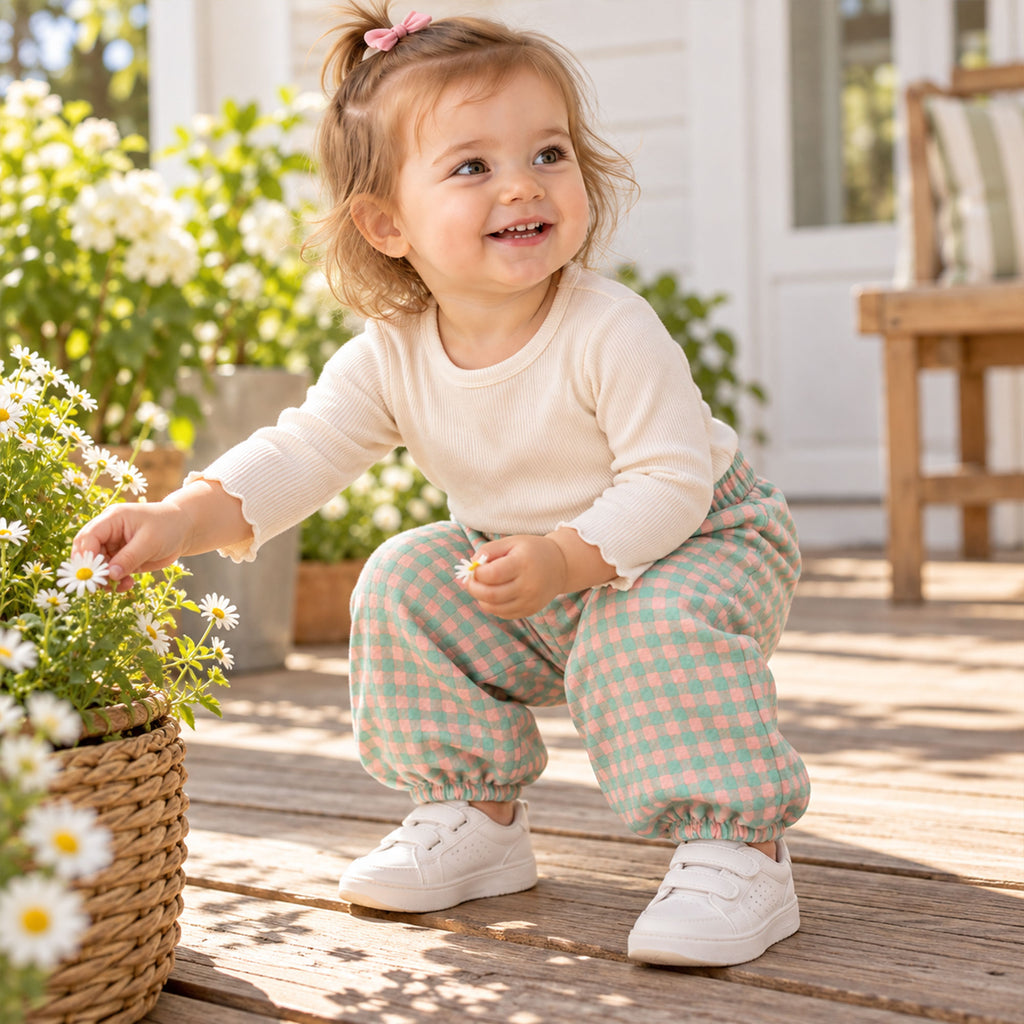 Toddler Gingham Bubble Pants Sewing Pattern PDF