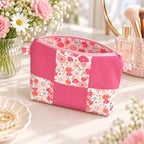 Floral Patchwork Makeup Pouch Sewing Pattern