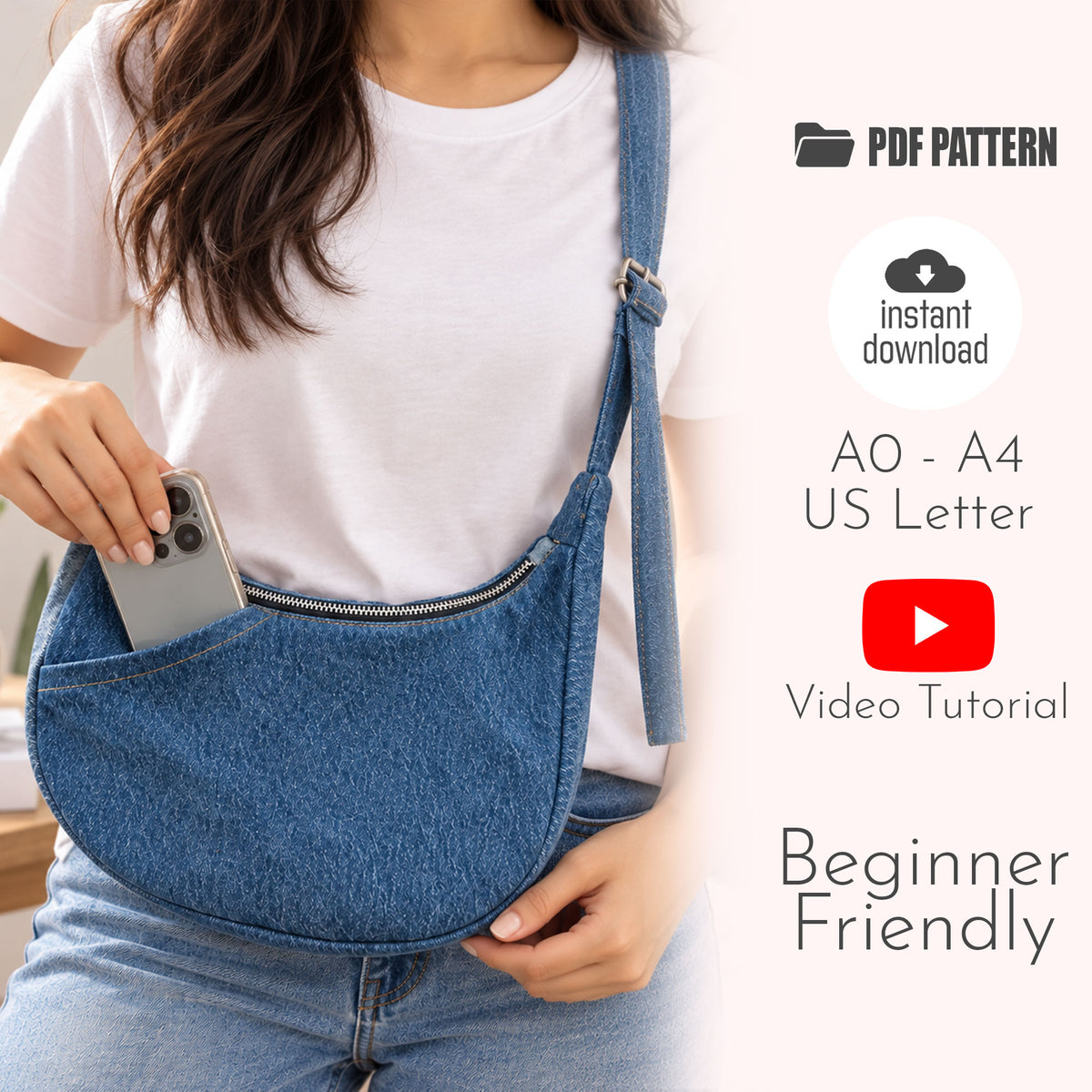 Crescent Crossbody Bag Sewing Pattern