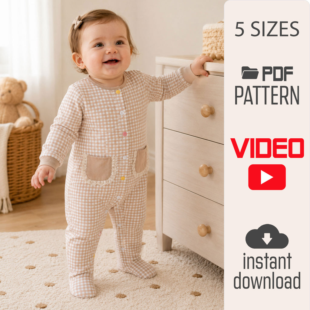Baby Gingham Footed Romper