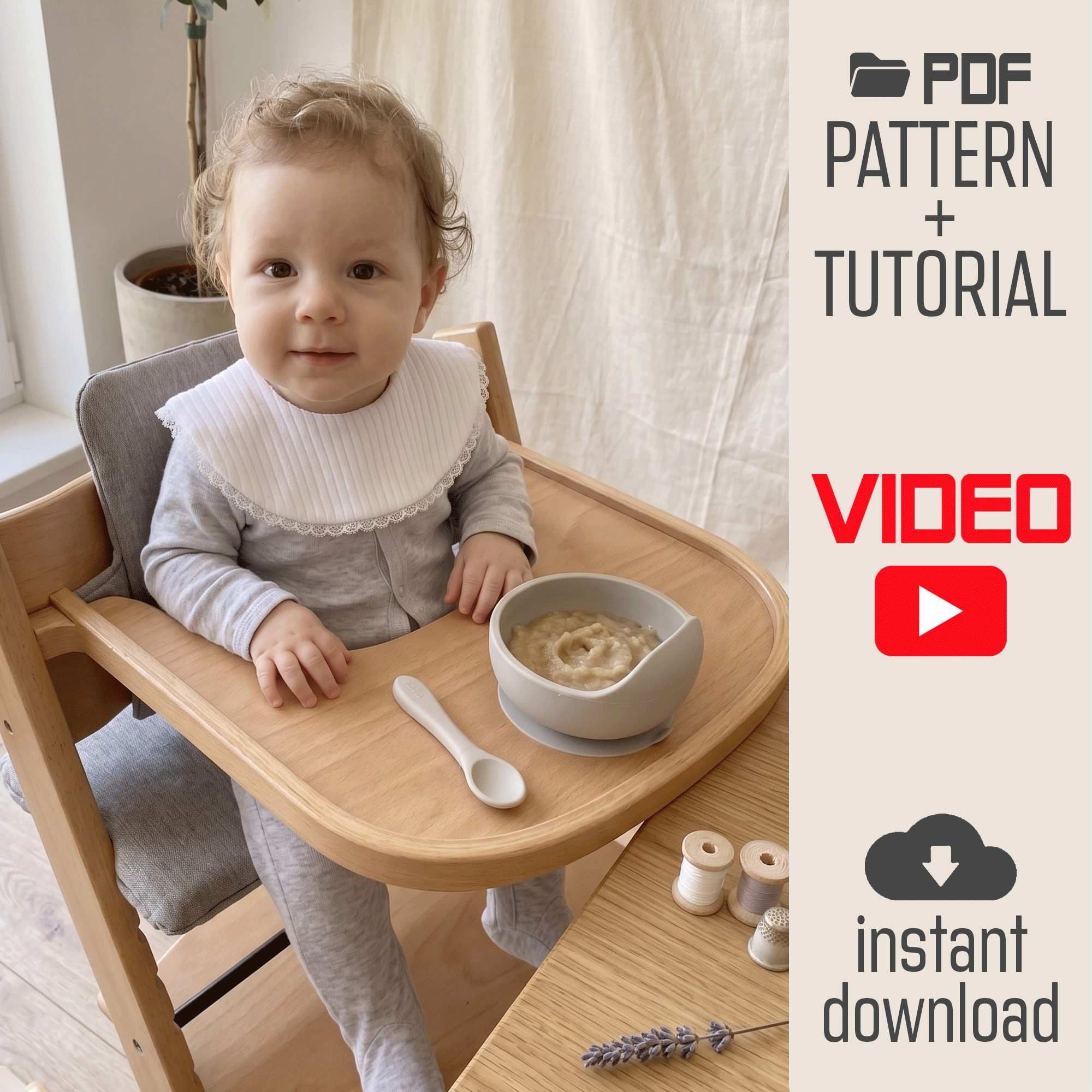 Detachable Baby Collar Sewing Pattern PDF