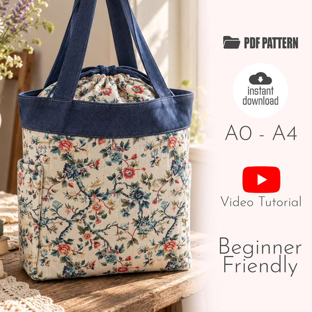 Drawstring Tote Bag Sewing Pattern