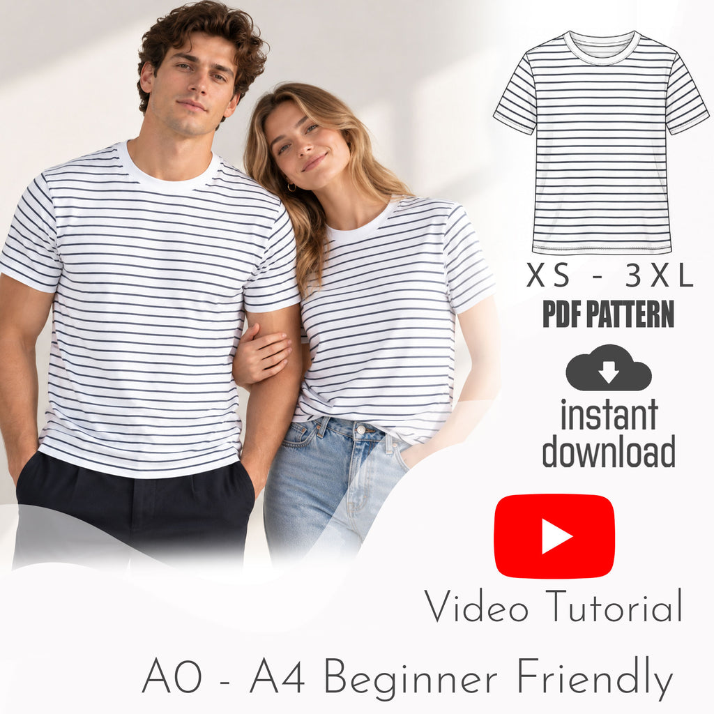 Unisex Classic TShirt PDF Sewing Pattern