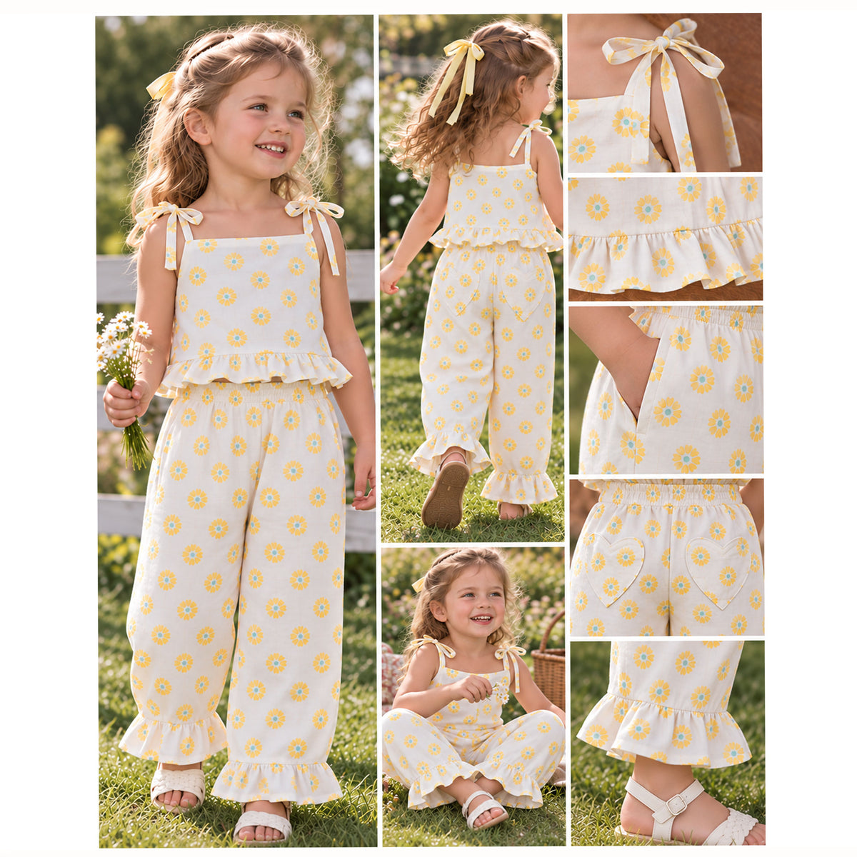 Girls Ruffle Top & Pants Sewing Pattern