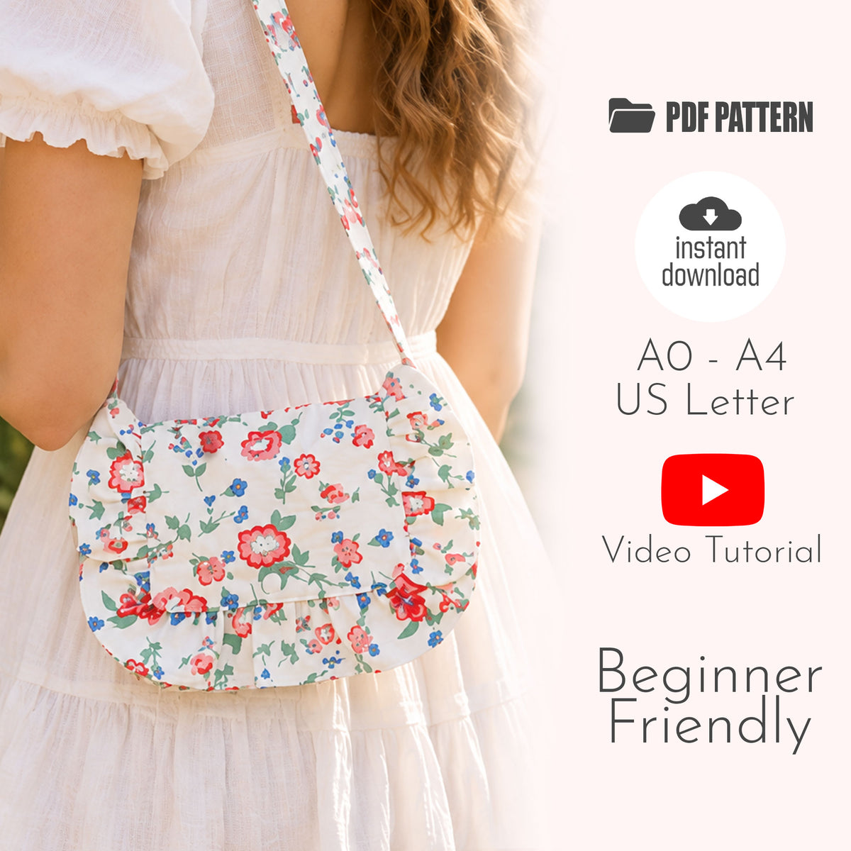 Ruffled Flap Bag Sewing Pattern